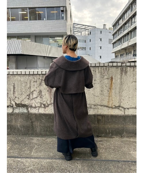 BLACK BY MOUSSY◆ノーカラードレープトレンチコート BLACK BY MOUSSY◇ノーカラードレープトレンチコート