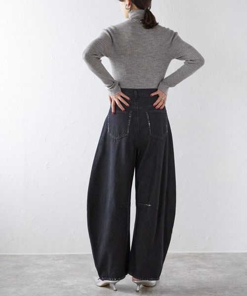 r. ジーンズ デニム デニムパンツ デニム ホイルペイント カーブ
