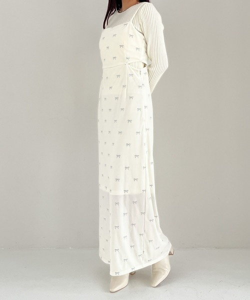 Heather（ヘザー） ワンピース リボンベロアキャミワンピース 249397