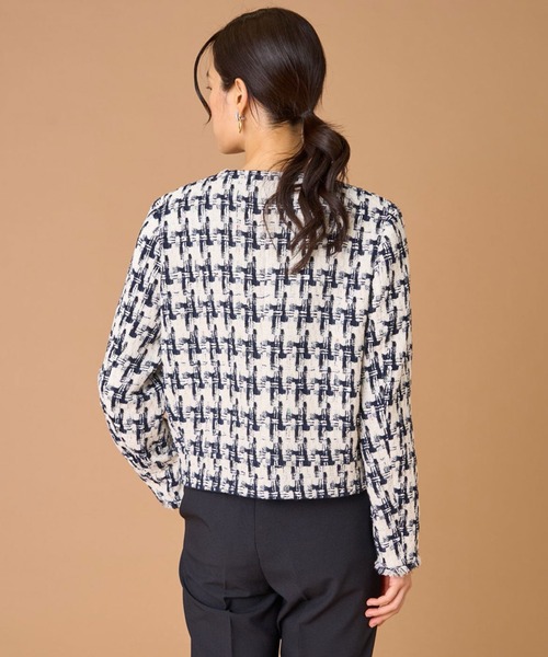美品 ジャーナルスタンダード レサージュ LINTON ツイードジャケット LINTON（リントン） ジャケット ノーカラージャケット ツイード