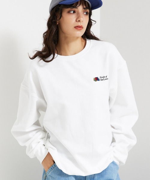 トレーナー スウェット 「FRUIT OF THE LOOM」スウェット / ワンポイント刺繍 / 長袖 / PRINT LOGO SWEAT「WEB