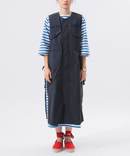 BEAMS BOY ワンピース ミリタリー サイドリボン ノースリーブ