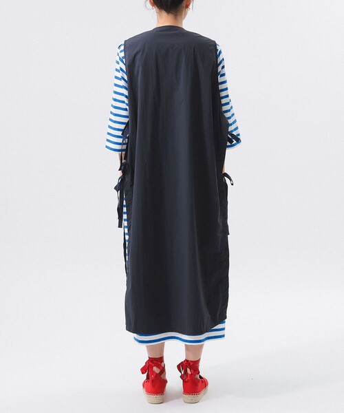 BEAMS BOY ワンピース ミリタリー サイドリボン ノースリーブ