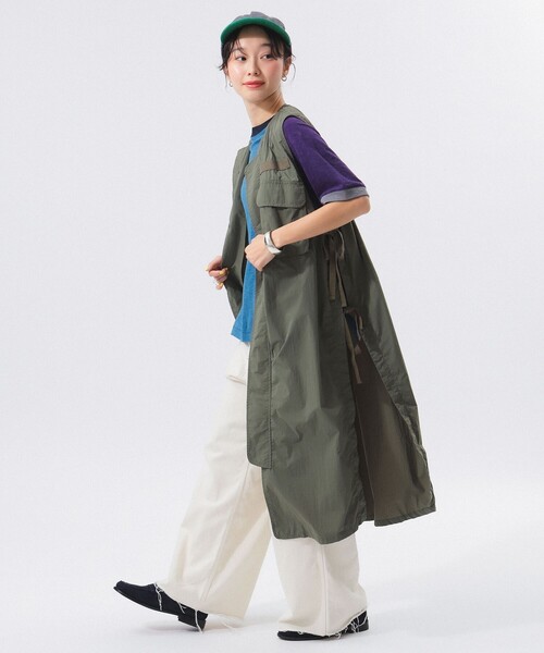 【SALE／55%OFF】 BOY BEAMS ワンピース ノースリーブ サイドリボン ミリタリー トップス
