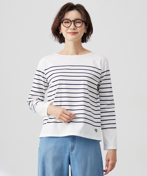 日本初の カットソー バスクボーダー tシャツ レディース ZOZOTOWN : トップス