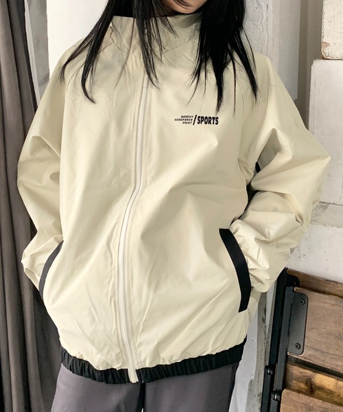 lilful ブルゾン アウター リバーシブルスタンドジップラインナイロン