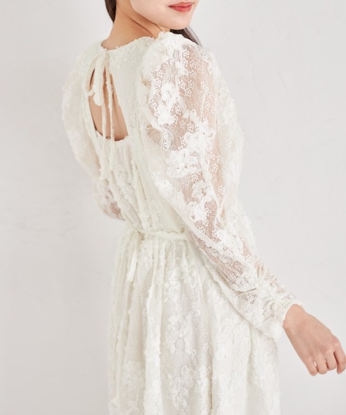 tocco closet ワンピース 後ろリボン付きパワーショルダー