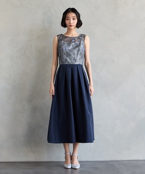 ホットなアイテム、ホットな節約 AIMER ドレス フラワー刺繍ノースリーブパーティードレス 結婚式 ワンピース