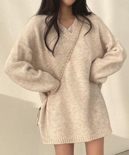 「FREE STYLISTS」 「jiang jiang」ニットワンピース FREE ダークグレー レディース_画像7