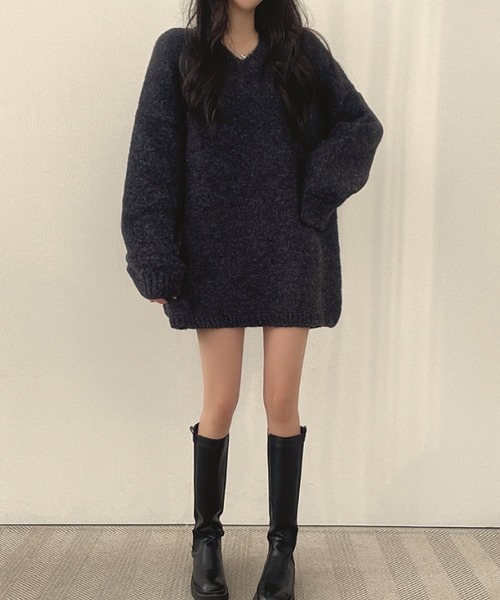 「FREE STYLISTS」 「jiang jiang」ニットワンピース FREE ダークグレー レディース_画像8