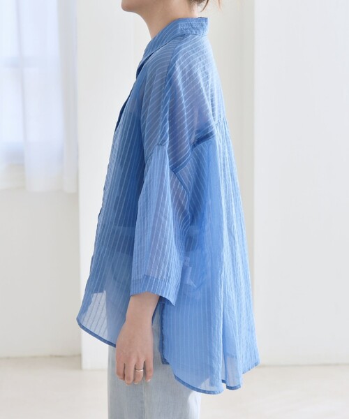 quaranciel ブラウス シャツ quaranciel:「手洗い可能」シアー