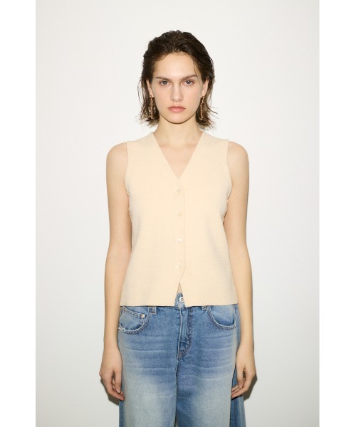 THROW by SLY ベスト ジレ THROW V/N BUTTON VEST Vネック ボタン