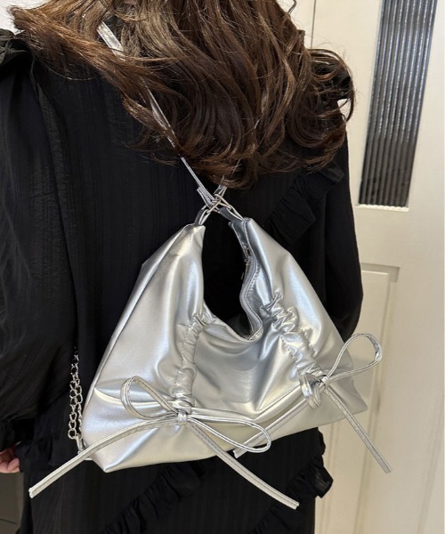 ショルダーバッグ バッグ 2Way リボン ギャザー レディース : ZOZOTOWN