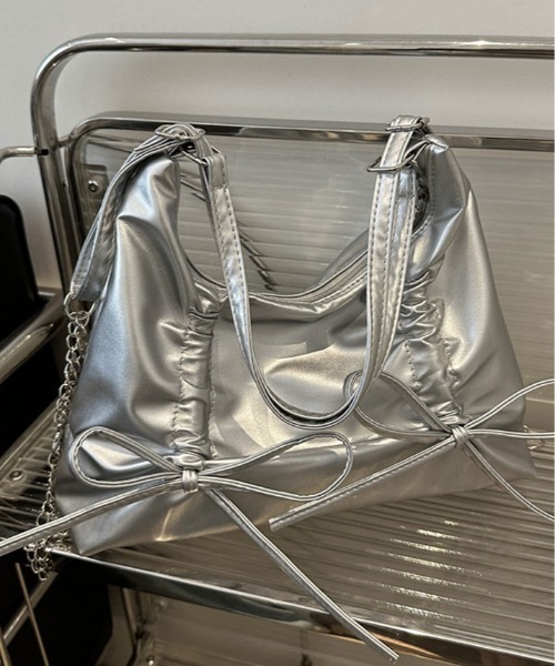 アンテプリマ ショルダーバッグ ハンド チェーン 2WAY リボン シルバー 2Wayリボンチェーンショルダーミニバッグ[ac2388] | レディース