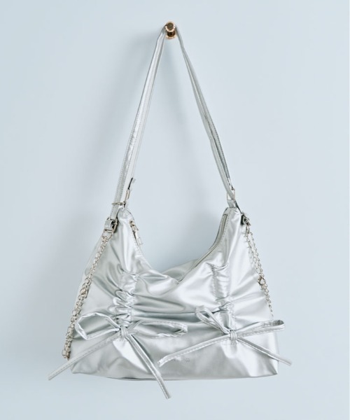 ショルダーバッグ バッグ 2Way リボン ギャザー レディース : ZOZOTOWN