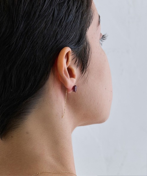 JUPITER ピアス 「K10」ダブルスクリューチェーンピアスキャッチ/4cm 