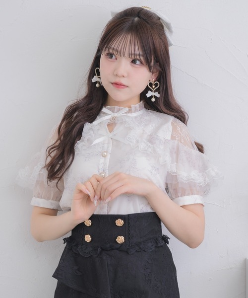 格安saleスタート ボ ROJITA レディース ラッフル花柄ブラウス シャツ ブラウス トップス