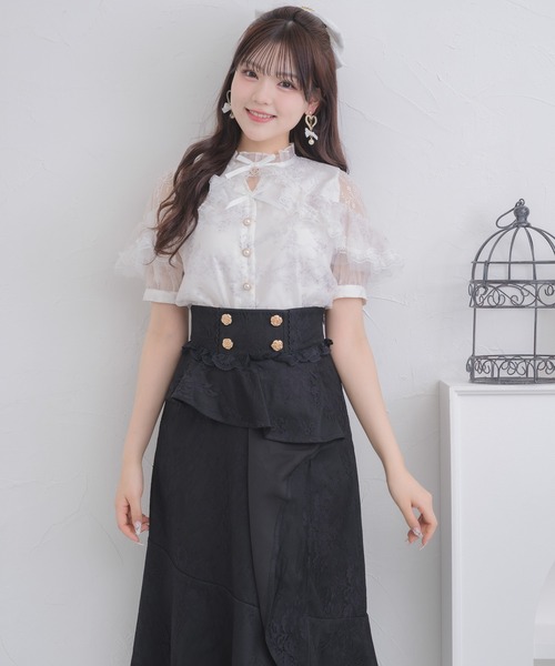 送・関税負担なし◆RIXO◆リオの花柄フリルガウン ロジータ ROJITA ラッフル花柄ブラウス （ピンク