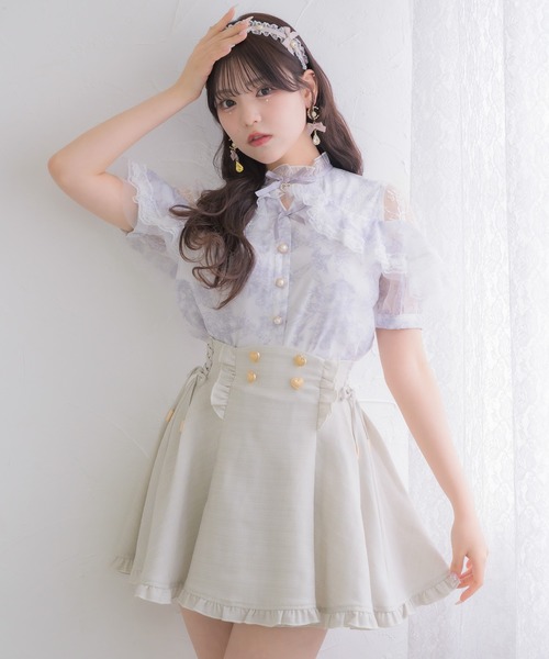 ブラウス シャツ ラッフルトップス レディース ur's ブラウス シャツ ラッフルデザインブラウス レディース