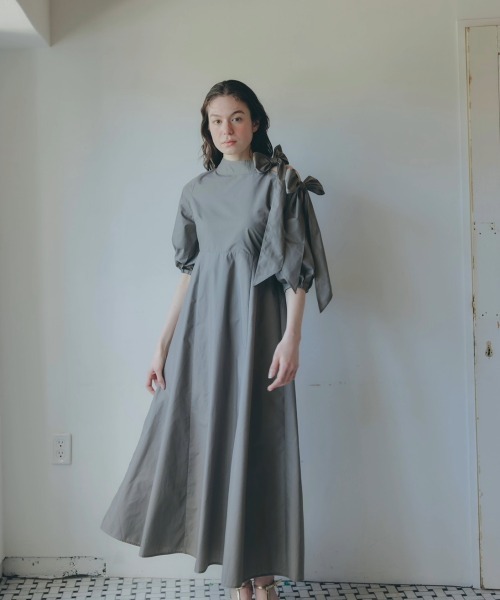 NOTRE emor（ノートルエモア） ワンピース point ribbon shirt dress