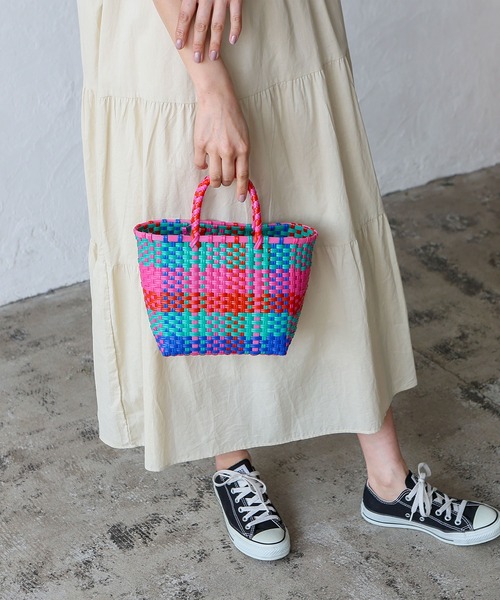 VitaFelice（ヴィータフェリーチェ） かごバッグ カゴバッグ カラフル