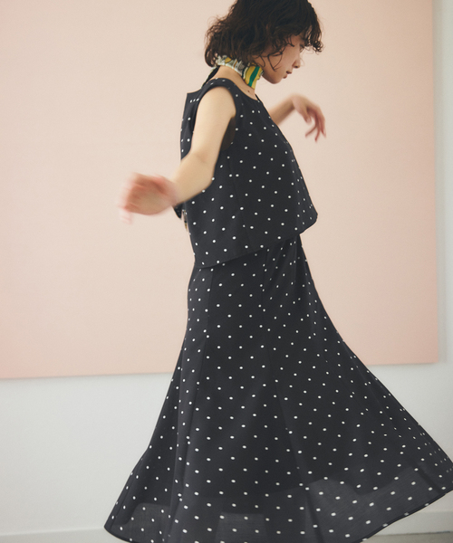 La TOTALITE ワンピース 「洗える」レイヤードフウドット