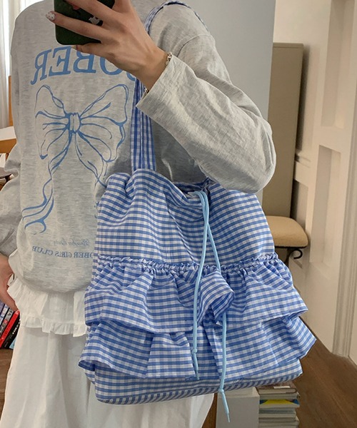 haru様オーダー フリルキルト大容量トート　ヌビバッグ風　アーカイブギンガム haru様オーダー フリルキルト大容量トート ヌビバッグ風