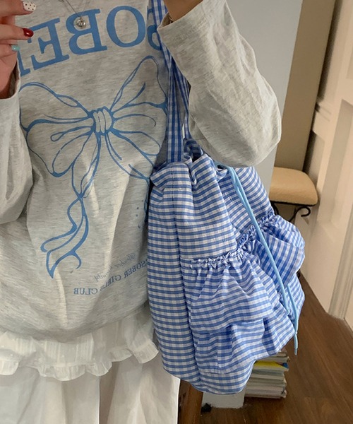 aimoha（アイモハ） ショルダーバッグ バッグ ギンガムチェック×フリル