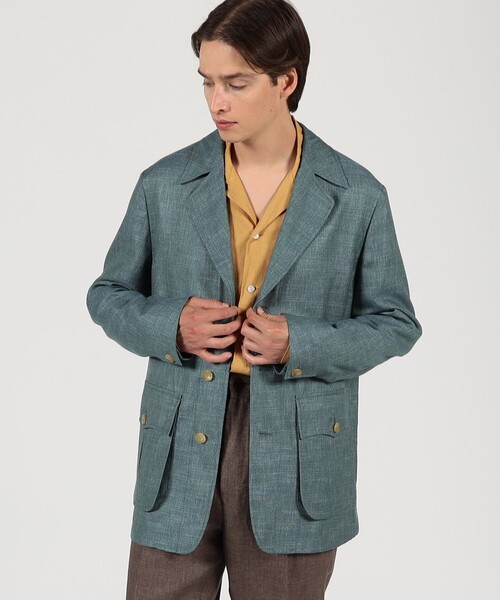 ブルゾン アウター バンブーシルクコットン サファリジャケット HAVANA DORMEUIL メンズの画像