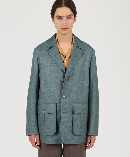 ブルゾン アウター バンブーシルクコットン サファリジャケット HAVANA DORMEUIL メンズの画像