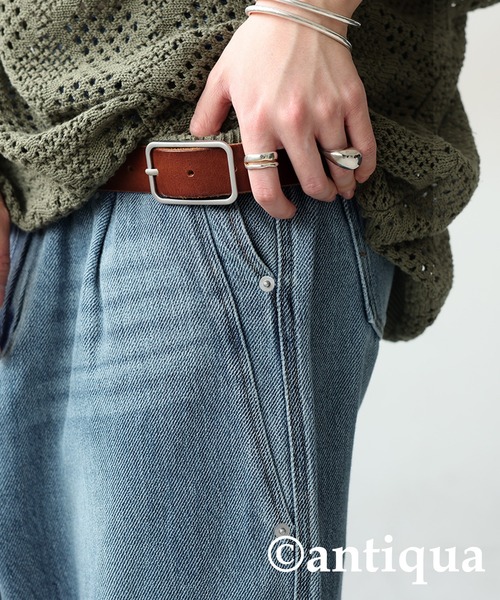 [antiqua] [patterntorso] обработка Denim брюки MEDIUM оттенок голубого прочее 2 женский 