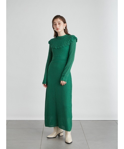 「LILY BROWN」 ニットワンピース FREE ブラック レディース_画像2