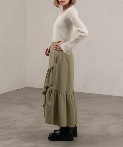 「Ezick」 長袖ニット FREE オフホワイト レディース_画像4