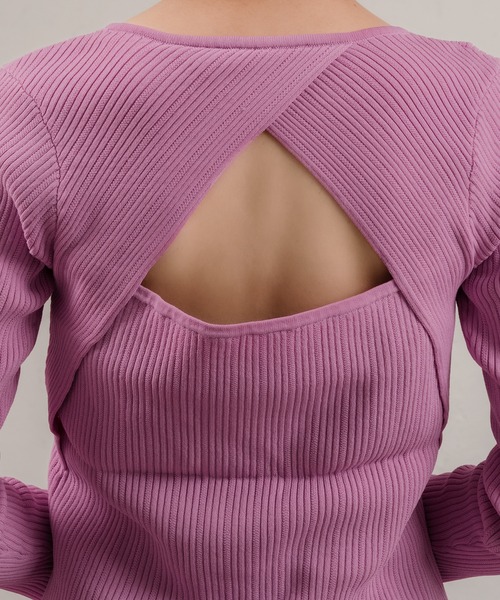 「Ezick」 長袖ニット FREE オフホワイト レディース_画像7