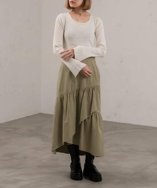 「Ezick」 長袖ニット FREE オフホワイト レディース_画像8