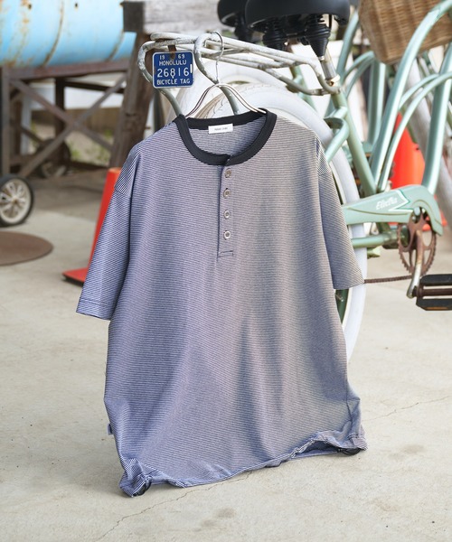Adoon plain ヘンリーネック tシャツ ASSORTED HENRY NECK DRAWCORD T