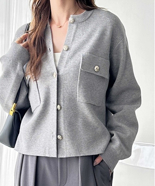 GeeRA（ジーラ） カーディガン ロングシーズン使える！金ボタン長袖