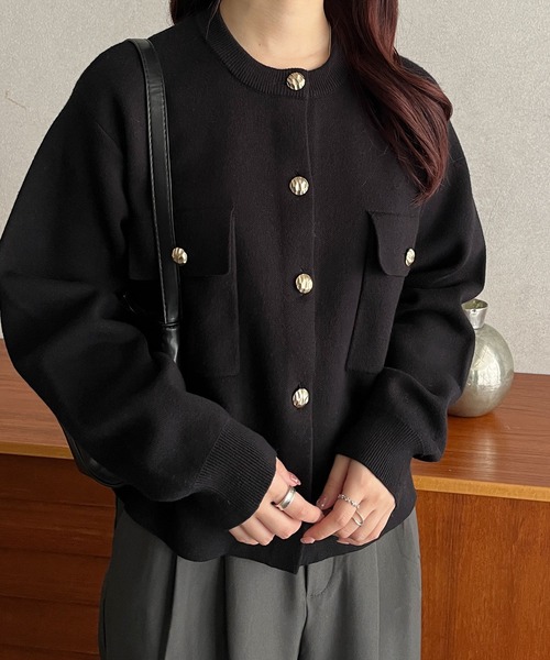 GeeRA（ジーラ） カーディガン ロングシーズン使える！金ボタン長袖