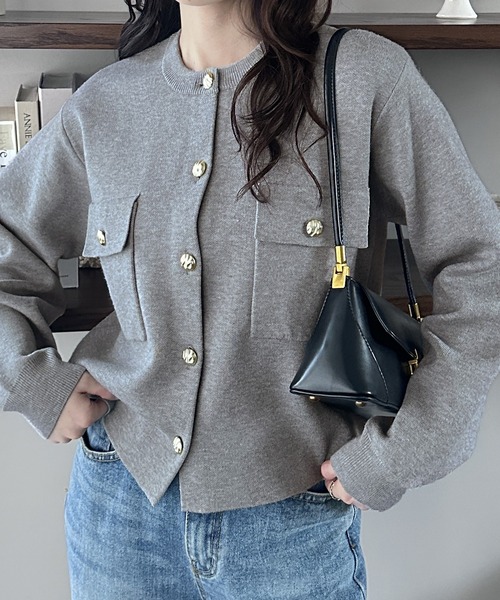 GeeRA（ジーラ） カーディガン ロングシーズン使える！金ボタン長袖