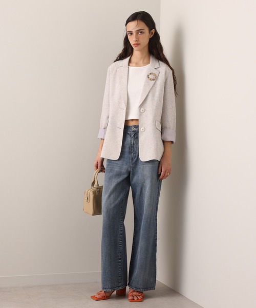 「one after another NICE CLAUP」 加工デニムパンツ LARGE ブルー レディース