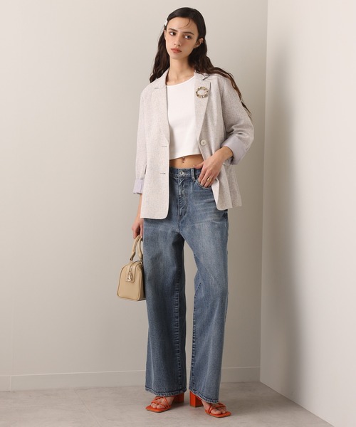 「one after another NICE CLAUP」 加工デニムパンツ LARGE ブルー レディース