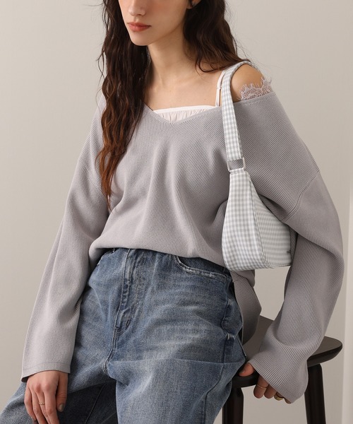 「one after another NICE CLAUP」 加工デニムパンツ LARGE ブルー レディース