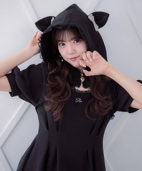 ROJITA（ロジータ） ワンピース 半袖 ネコ耳スウエットワンピース 
