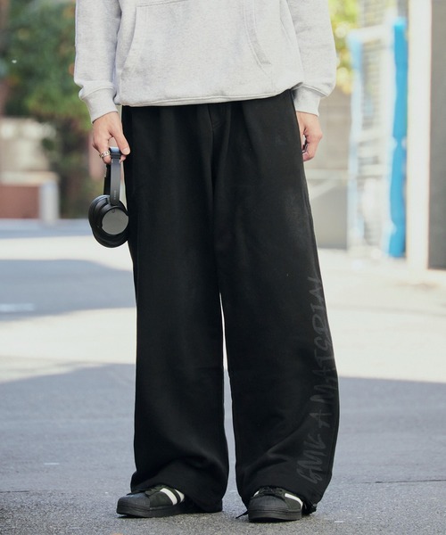 V12 黒 スウェットパンツ Theater code スウェットパンツ ジャージ Distressed sweatpants/汚れ