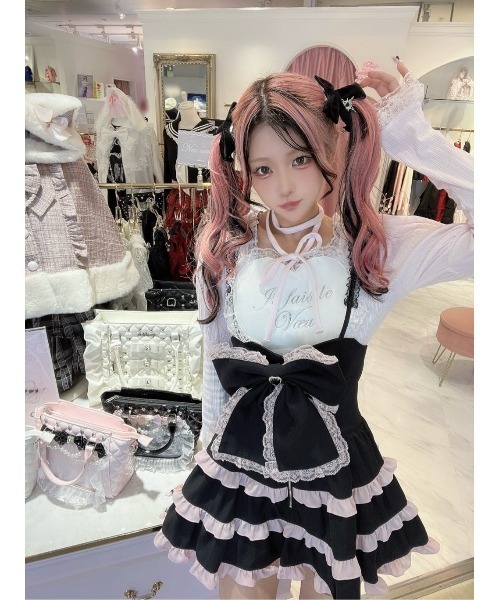 Ank Rouge（アンクルージュ） パンツ BIGリボン配色ティアード