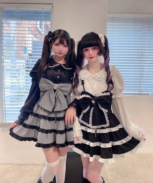Ank Rouge（アンクルージュ） ジャンパースカート BIGリボン配色
