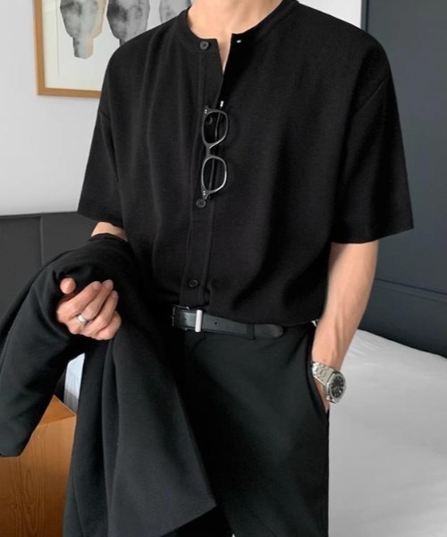 「CREARE -LINO-」 半袖ニット MEDIUM ブラック メンズ_画像6