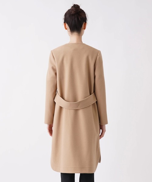 「en recre」 ノーカラーコート 2 ライトブラウン レディース_画像7