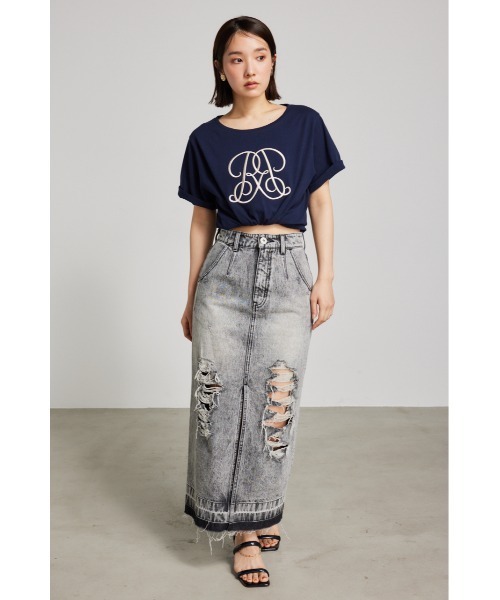 「rienda」 半袖Tシャツ FREE ブラック レディース_画像4