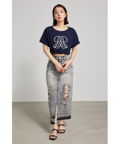 「rienda」 半袖Tシャツ FREE ブラック レディース_画像5